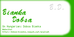 bianka dobsa business card